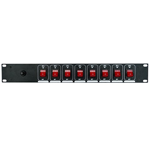 Ibiza - LC806S - Panel de Interruptores de 8 víaS, Negro