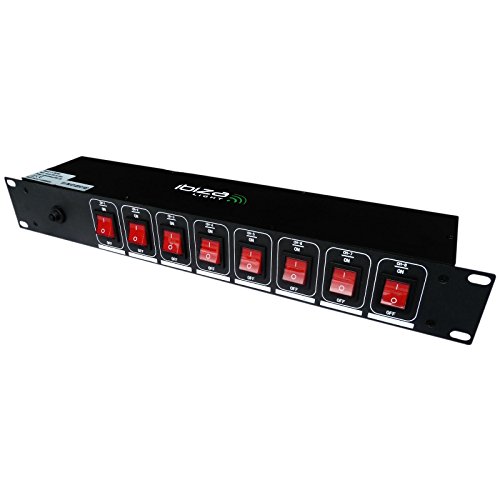 Ibiza - LC806S - Panel de Interruptores de 8 víaS, Negro