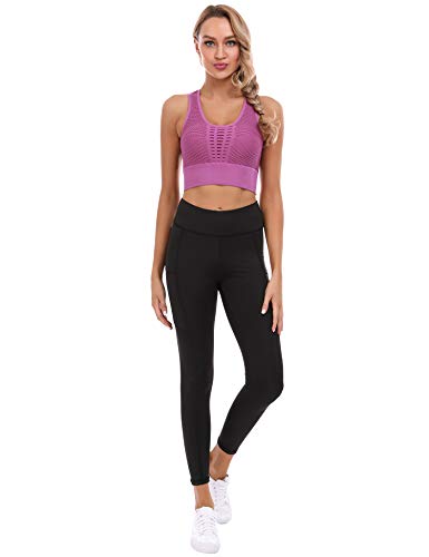 iClosam Sujetador Yoga Mujer,Bra Deportivo Alto Impacto Cómodo y Transpirable Ideal para Gimnasio Fitness Run Ejercicio Yoga