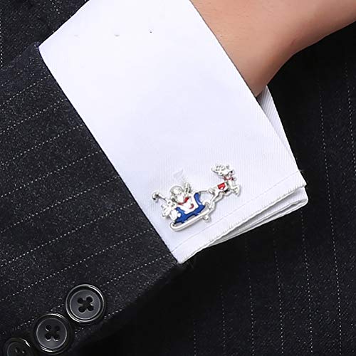 Icufflink Gemelos para Hombres, El Trineo De Santa Claus Navidad Elk Interesante Botones Francés, Gran Don Classic Shirt Accesorios Traje De Boda Negocios Jefe Contable Una Ocasión Formal.