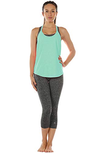 icyzone Camiseta Deportiva sin Mangas Diseño de T-Back para Mujer (M, Verde Hielo)