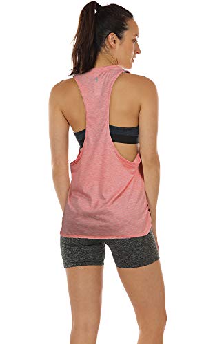 icyzone Sueltas y Ocio Camiseta sin Mangas Camiseta de Fitness Deportiva de Tirantes para Mujer(Paquete de 3) (S, Negro/Beige/Rubor Pálido)