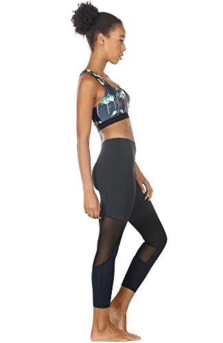 icyzone Workout Yoga Sujetador Deportivo Ejercicio Fitness Ropa Interior para Mujer (M, Loto)