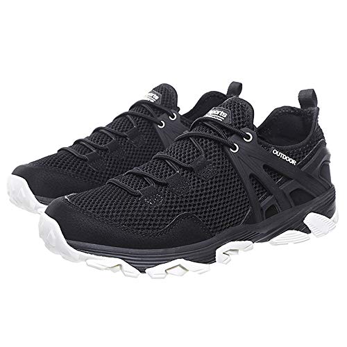 Idea Frames - Zapatillas de senderismo para hombre, ligeras, antideslizantes, para trekking, camping, zapatillas deportivas, color Negro, talla 41 EU