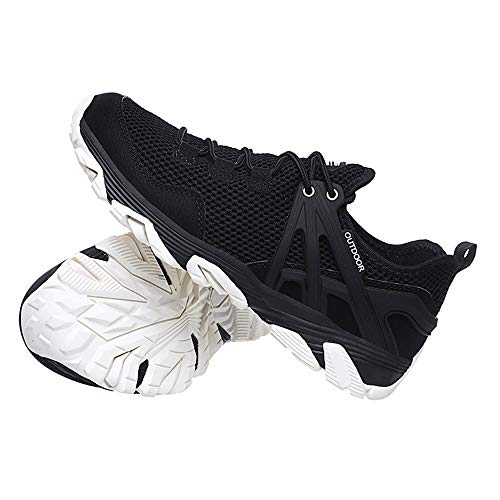 Idea Frames - Zapatillas de senderismo para hombre, ligeras, antideslizantes, para trekking, camping, zapatillas deportivas, color Negro, talla 41 EU