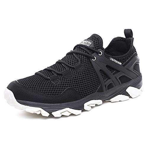 Idea Frames - Zapatillas de senderismo para hombre, ligeras, antideslizantes, para trekking, camping, zapatillas deportivas, color Negro, talla 41 EU