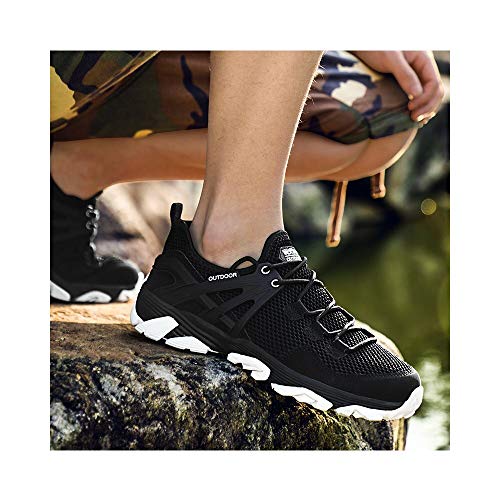Idea Frames - Zapatillas de senderismo para hombre, ligeras, antideslizantes, para trekking, camping, zapatillas deportivas, color Negro, talla 41 EU