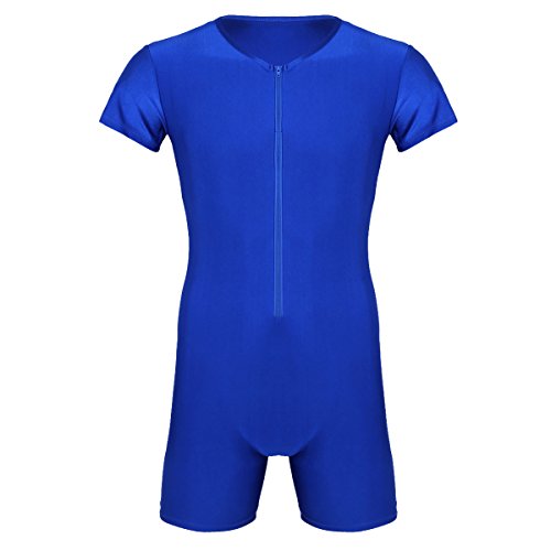 IEFIEL Maillot Leotardo Deportivo Monos de Gimnasia Body Conjunto Ropa Interior Lencería para Hombre Azul M