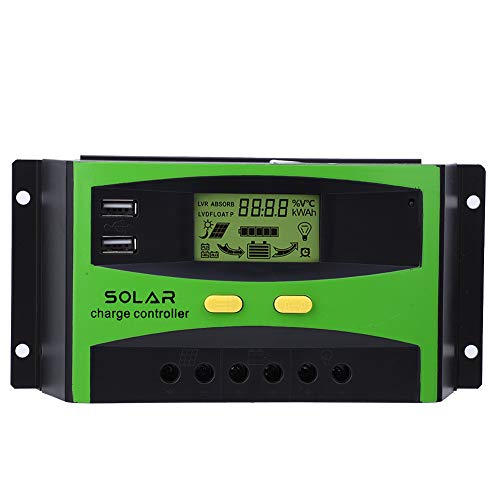 iFCOW Regulador de Carga Solar 30A 48V Regulador de Carga Solar Ip32 Pwm Controlador de Carga Solar 28-10Awg