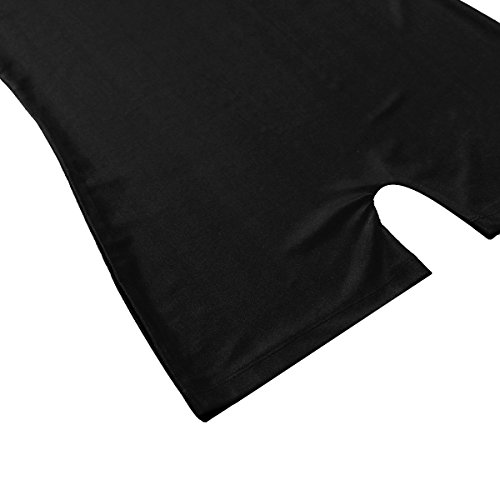 iiniim Hombre Adulto Maillot Elástico de Gimnasia Leotardos Ritmica Danza Ballet sin Mangas Una Pieza Mono Deportivo Liso Men Unitard Body Suave Body Ropa Interior para Adultos Negro Large