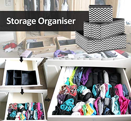 ilauke 8 Cajas Organizador de cajones Tela organizadores Almacenamiento Plegable para Sujetadores Bragas Calcetines Gris