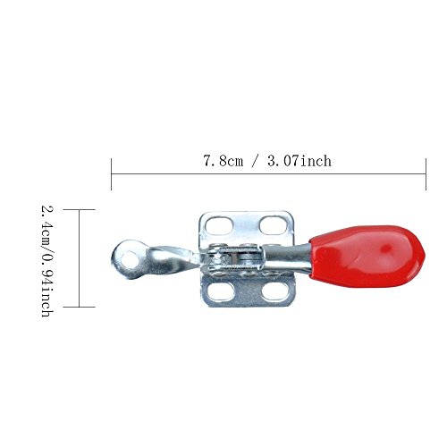 Imaginar 4pcs Toggle Clamp 201 A herramienta de mano 60 Lbs/27 kg Holding Capacidad de liberación rápida antideslizante metal Horizontal liberación rápida Toggle Clamp herramienta