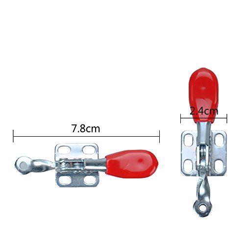 Imaginar 4pcs Toggle Clamp 201 A herramienta de mano 60 Lbs/27 kg Holding Capacidad de liberación rápida antideslizante metal Horizontal liberación rápida Toggle Clamp herramienta