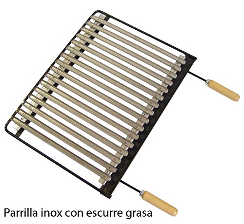 Imex El Zorro Cajón para Barbacoa con Parrilla de INOX, 61 x 40 x 33 cm, Gris FORJA, 71515