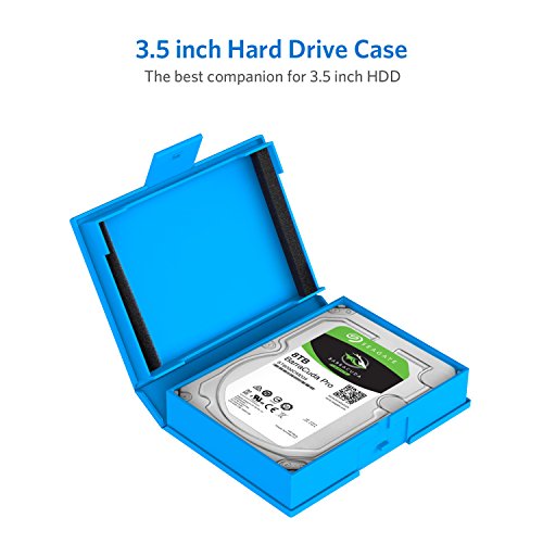 Inateck 6 Piezas 3,5 Pulgadas Funda Pro,Funda Caja de Almacenamiento para HDD Discos Duros 3,5" Anti Golpes, Anti Estática, Anti Polvo, Estuche para HDD de 3.5 Pulgadas, Naranjo/Azul/Gris