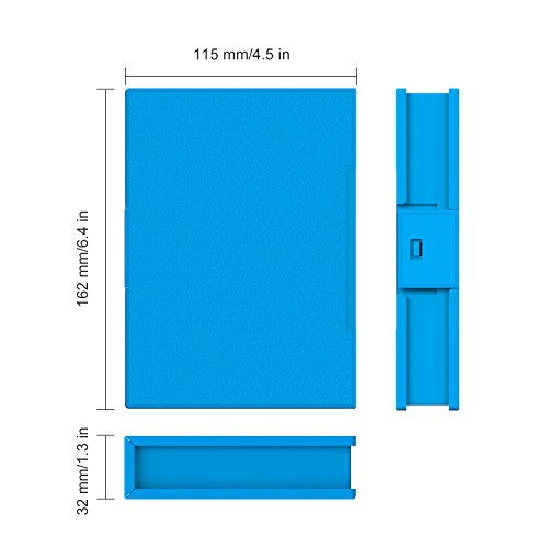 Inateck 6 Piezas 3,5 Pulgadas Funda Pro,Funda Caja de Almacenamiento para HDD Discos Duros 3,5" Anti Golpes, Anti Estática, Anti Polvo, Estuche para HDD de 3.5 Pulgadas, Naranjo/Azul/Gris