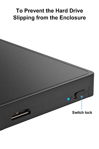 Inateck Carcasa Disco Duro 2.5" USB 3.0, Caja Externa con UASP de HDD SSD SATA I/II/III de 7mm 9.5mm de Altura, No Requiere Herramientas, FE2005