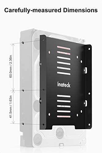 Inateck Kit de Montaje para 2 Discos Duros SSD y HDD de 2,5" a bahías internas de 3,5", Marco de Metal para Montaje de Discos Duros, Adaptador, para SSD Interna de PC,SA04004