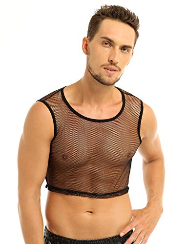 Inlzdz - Chaleco de malla para hombre, ajustado, ajustado, para musculación, ropa deportiva Negro Negro ( L