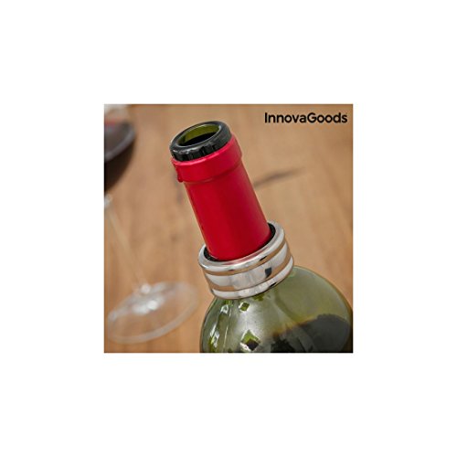 InnovaGoods Estuche de Vino Botella, Acero Inoxidable, Negro, 7x7x33 cm