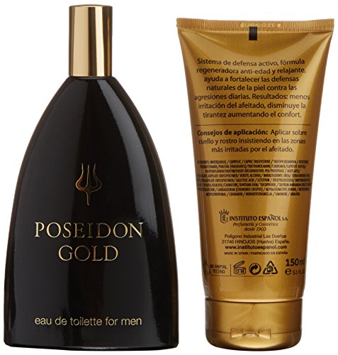 Instituto Español Poseidon Gold Eau de Toilette para Hombre - Set Colonia 150 ML y After Shave