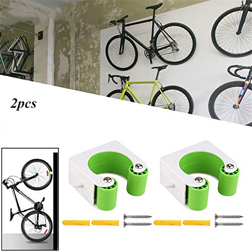 Integrity 2Pcs Bike Parking Hebilla Bike Wall Hanger Rack con Diseño De Hebilla Ahorro De Espacio para El Hogar Y La Tienda De Bicicletas Modelos de Bicicleta de Carretera Verde