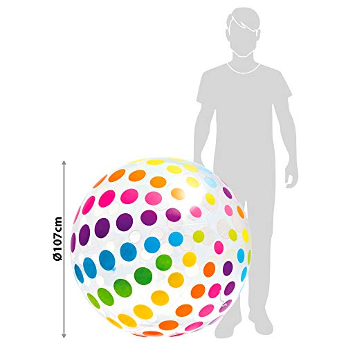 Intex 59065NP - Pelota hinchable gigante círculos de diámetro 107 cm, 3 años