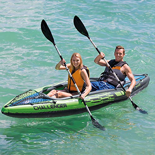 Intex 68306NP - Kayak hinchable Challenger K2 con 2 remos, 351 x 76 x 38 cm