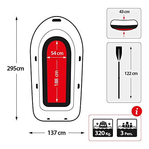 Intex 68370NP - Barca Hinchable Challenger 3 con Remos 295 x 137 x 43 cm