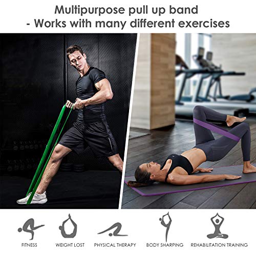 INTEY Bandas de Resistencia, 4pcs Bandas Elasticas de Fitness, de Látex Natural, para Entrenamiento de Fuerza, Pilates, Culturismo, Yoga