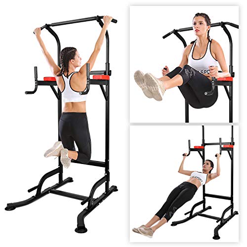 INTEY Power Tower Estación de Fondos Estación Multifunciona de Ejercicios Altura Ajustable para Flexiones, suspensiones, Abdominales, etc, con Estabilidad, Gimnasio en casa -182 x 88 cm