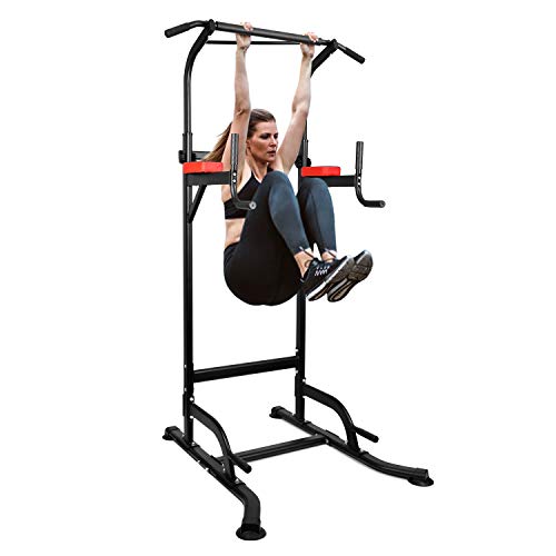 INTEY Power Tower Estación de Fondos Estación Multifunciona de Ejercicios Altura Ajustable para Flexiones, suspensiones, Abdominales, etc, con Estabilidad, Gimnasio en casa -182 x 88 cm