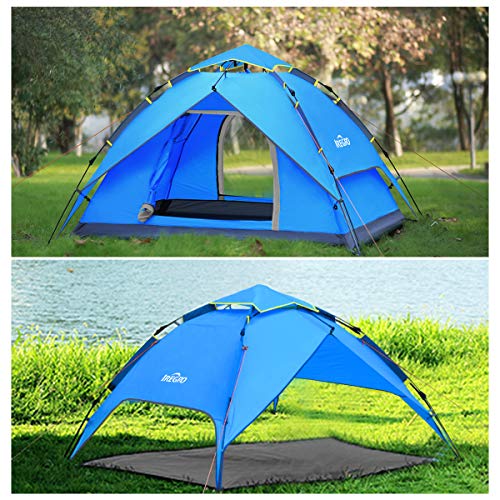 IREGRO Tienda de Campaña Instantánea de la Familia 4-5 Personas Pop Up automático Grandes Carpas Impermeable Abrigo del Sol Tiendas para Deportes al Aire Libre Camping Senderismo Viajes Playa