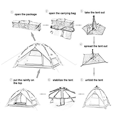 IREGRO Tienda de Campaña Instantánea de la Familia 4-5 Personas Pop Up automático Grandes Carpas Impermeable Abrigo del Sol Tiendas para Deportes al Aire Libre Camping Senderismo Viajes Playa