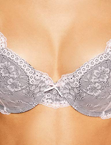 IRIS & LILLY BLIVF006 sujetadores, Multicolor (Rose/slate), 90D (Talla del fabricante: 34D)