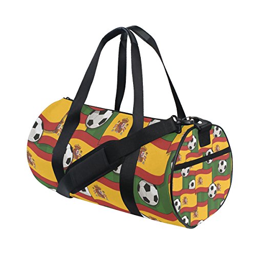 ISAOA Bolsa de Gimnasio España Fútbol Patrón Deportes Duffel Bolsa para Mujer Hombre