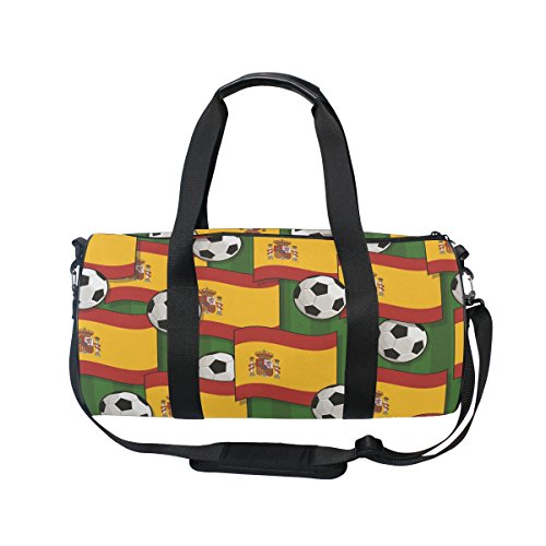 ISAOA Bolsa de Gimnasio España Fútbol Patrón Deportes Duffel Bolsa para Mujer Hombre