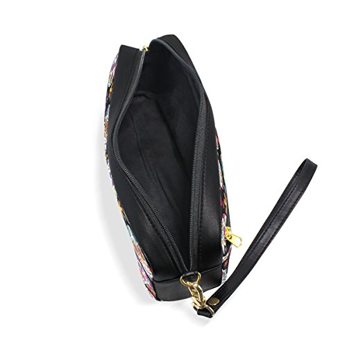 ISAOA - Estuche de gran capacidad y bolígrafo de piel sintética, bolsa para bolígrafos de azúcar, calavera, cremallera, artículos de papelería, estuche para maquillaje para niños y niñas