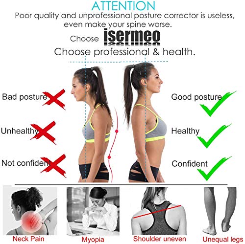 isermeo Corrector Postura Espalda y Hombros, Espalda Recta Soporte, Correctores Postural Faja, Corregir Postura Sentado Enderezar para Mujer e Hombres, Posture Corrector Aliviar la Joroba, M