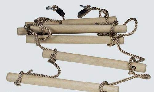 ISOP Escalera de Cuerda para Interiores o Exteriores para niños o Adultos de 3 m - para la decoración del Juego de Columpios para Escalar árboles de Ejercicios y Muchos más
