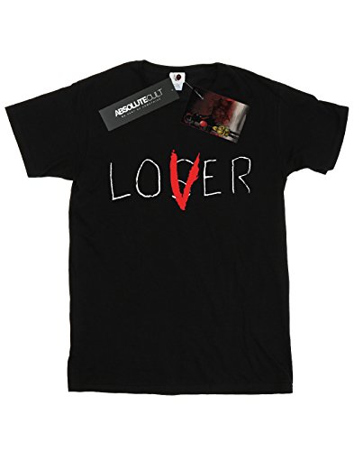 It Mujer Loser Lover Camiseta del Novio Fit Medium Negro