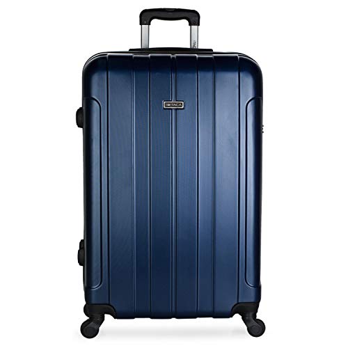 ITACA - Maleta de Viaje Grande XL Rígida 4 Ruedas Trolley 73 cm de ABS Lisa. Cómoda Resistente y Ligera. Calidad Diseño Gran Capacidad. Estilo y Marca. 771170, Color Marino