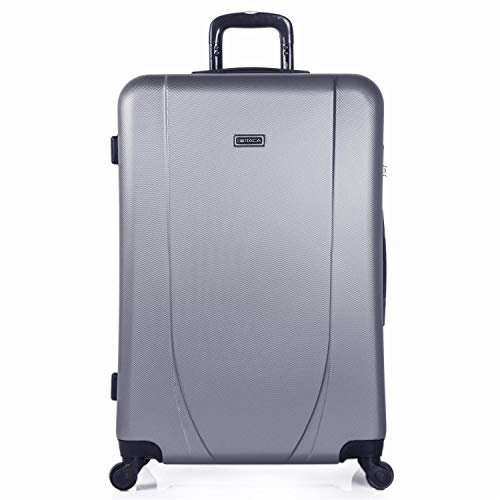 ITACA - Maleta de Viaje Grande XL Rígida 4 Ruedas Trolley 75 cm de ABS. Práctica Cómoda y Ligera. Gran Capacidad Bonito Diseño. Estudiante y Profesional. 71170, Color Plata