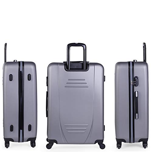 ITACA - Maleta de Viaje Grande XL Rígida 4 Ruedas Trolley 75 cm de ABS. Práctica Cómoda y Ligera. Gran Capacidad Bonito Diseño. Estudiante y Profesional. 71170, Color Plata