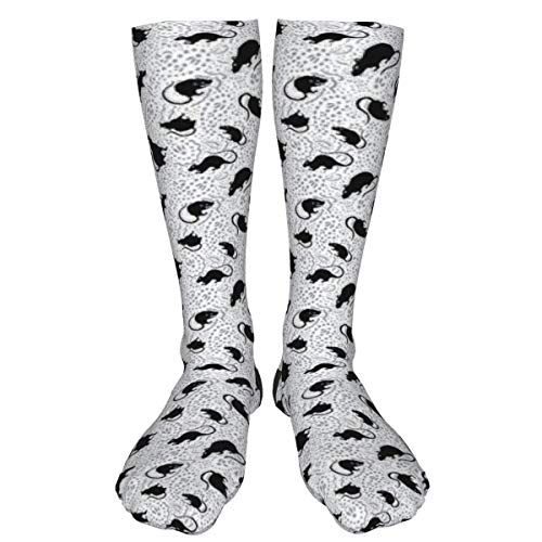 iuitt7rtree Paisley Rat Mosaic Inch Blanco Gris Negro Personalizado Grueso Calcetines cálidos Calcetines de Vestir a Media Pierna Calcetines Largos de Invierno Ocasionales para Hombres y Mujeres