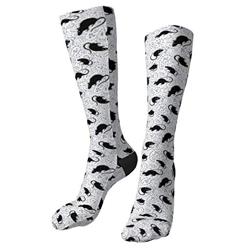 iuitt7rtree Paisley Rat Mosaic Inch Blanco Gris Negro Personalizado Grueso Calcetines cálidos Calcetines de Vestir a Media Pierna Calcetines Largos de Invierno Ocasionales para Hombres y Mujeres