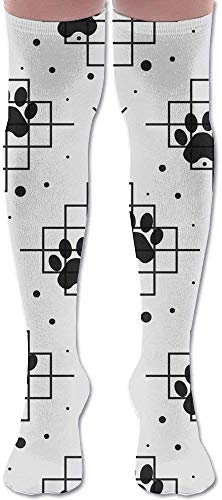 iuitt7rtree Paw Print Seamless Line Texture Traces Compression Socks,Knee High Compression Sock Women & Men - Best Running,Athletic Sports,Crossfit,Flight Travel Soft 4865