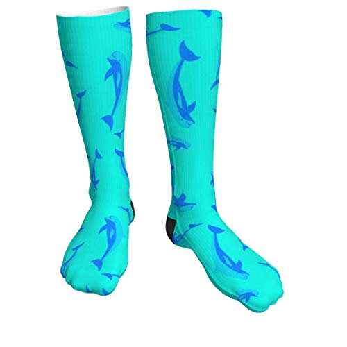 iuitt7rtree Sage WOD Dolphin Pod, Calcetines Gruesos y cálidos Personalizados, Calcetines de Vestir a Media Pierna, Calcetines Largos Informales de Invierno para Hombres y Mujeres