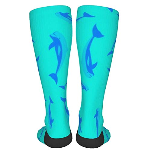 iuitt7rtree Sage WOD Dolphin Pod, Calcetines Gruesos y cálidos Personalizados, Calcetines de Vestir a Media Pierna, Calcetines Largos Informales de Invierno para Hombres y Mujeres