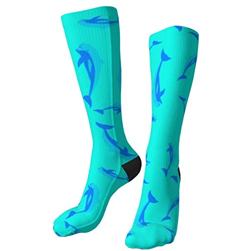 iuitt7rtree Sage WOD Dolphin Pod, Calcetines Gruesos y cálidos Personalizados, Calcetines de Vestir a Media Pierna, Calcetines Largos Informales de Invierno para Hombres y Mujeres